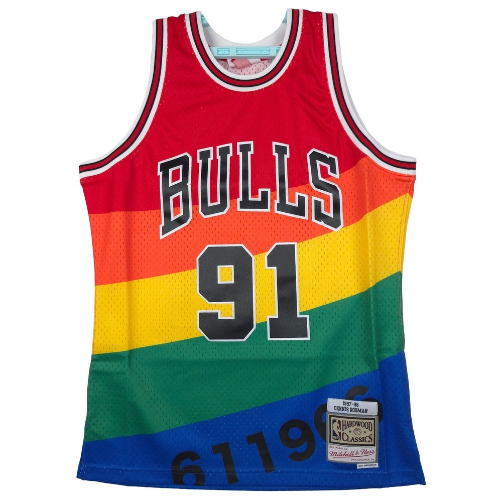 Dennis Rodman Chicago Bulls Mitchell & Ness NBA Medium Jersey 1997-98 Colors New